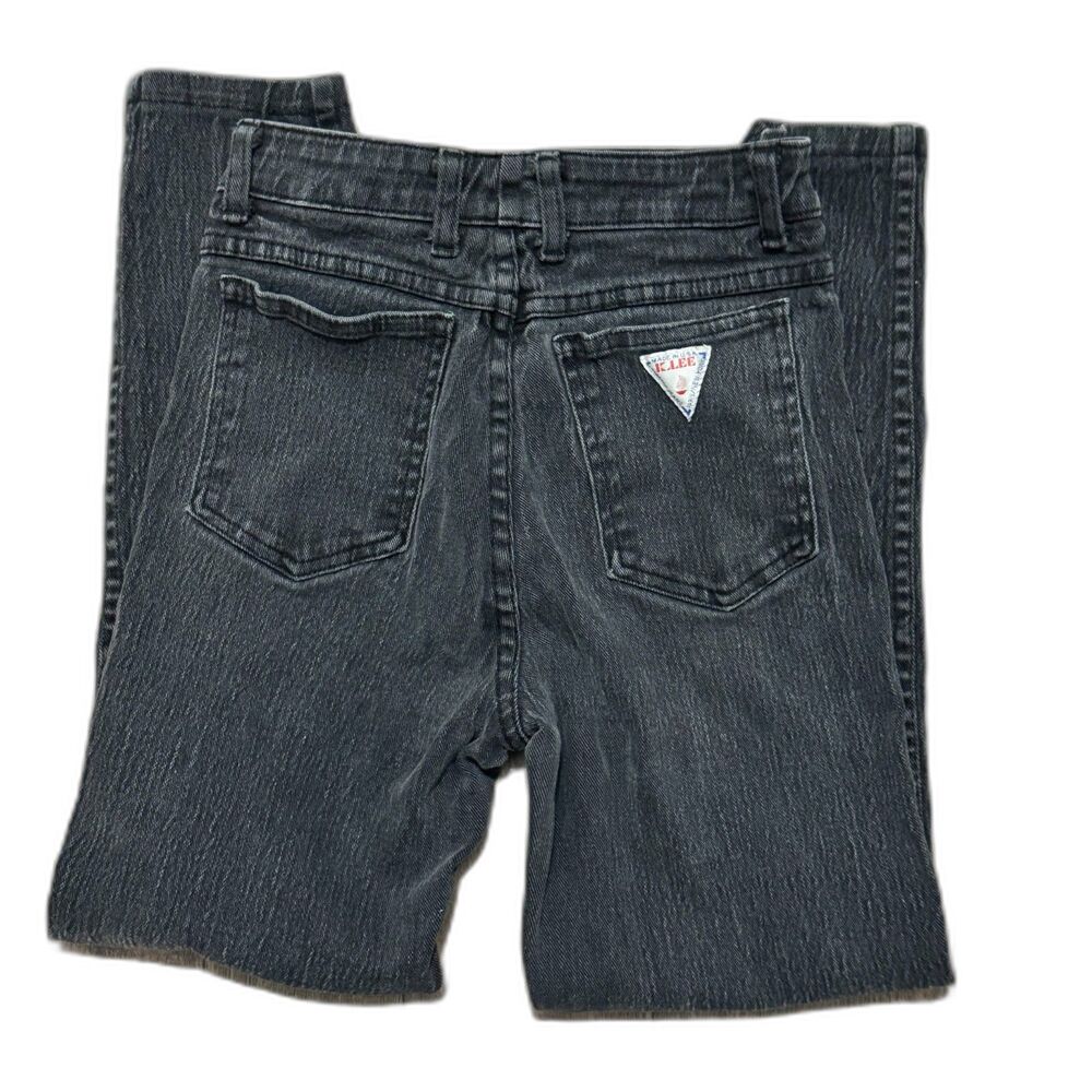 Vintage 80s K.Lee Black High Rise Straight Leg Mom Jeans Made in USA Size 24